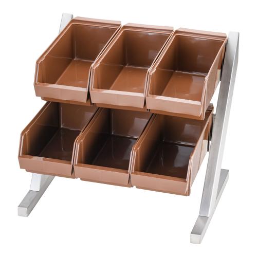 Rakuten - SA18-8コンパクトオーガナイザー 2段3列(6ヶ入)ブラウン/業務用/新品/送料無料