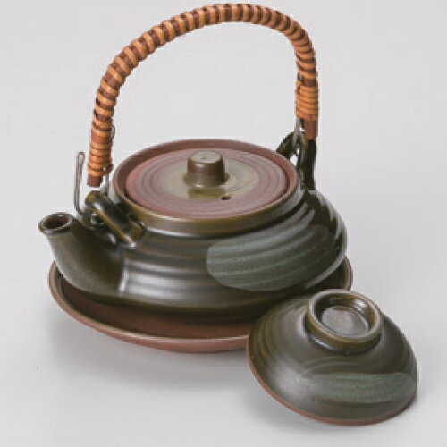 オリベ平型土瓶むし(中国製) 土瓶蒸し 高さ50mm×口径:116/業務用/新品 /テンポス