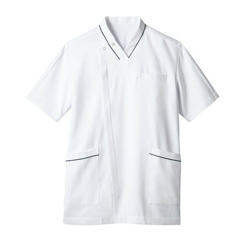 スクラブ メンズ 半袖 白/ネイビー メンズ 72-1309/業務用/新品/小物送料対象商品