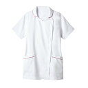 ナースジャケット 半袖 白/バーガンディ レディス 73-2112/業務用/新品/小物送料対象商品