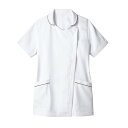 ナースジャケット 半袖 白/ワイン レディス 73-2116/業務用/新品/小物送料対象商品