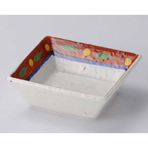 朱巻菱紋正角とん水 10.2×10.2×3.5cm 120-148 (5個入) /業務用/新品/小物送料対象商品