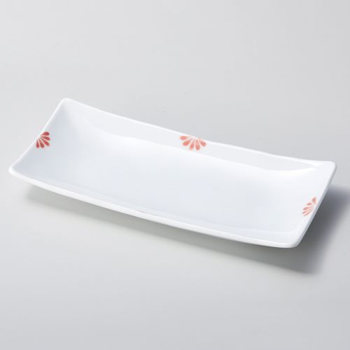 小花(赤)突出し皿 22×10×2.7cm 130-248 (5個入) /業務用/新品/小物送料対象商品