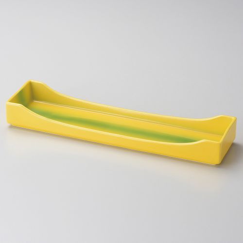 黄釉緑彩箱長皿 30.5×8×3.8cm 124-148/業務用/新品/小物送料対象商品
