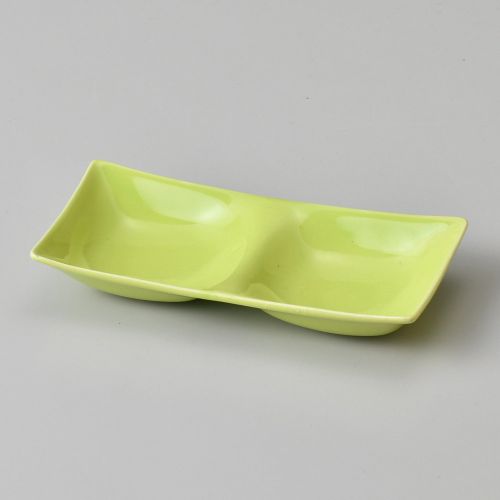 カラー3品皿グリーン 17.5×5.8×2.1cm 62