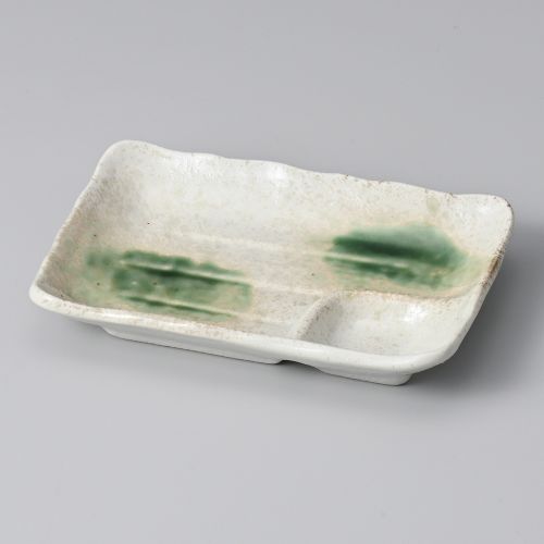 白織部流し16.5cm仕切皿 16.7×11.5×2.8cm 153-198 (10個入) /業務用/新品/小物送料対象商品