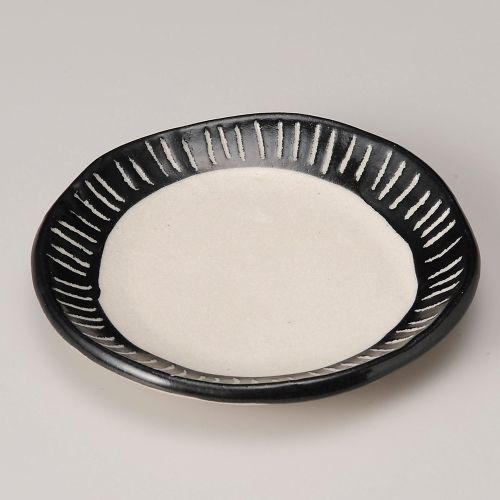 渕彫り十草5.0取り皿黒 φ15.5×2.7cm 221-128 (5個入) /業務用/新品/小物送料対象商品