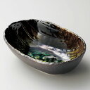 いぶし黒織部手作り楕円鉢(大) 24.5×16.5×7.5cm 265-138/業務用/新品/小物送料対象商品