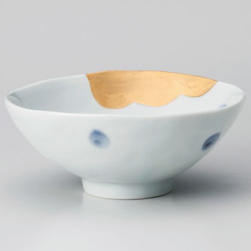 金波吾須水玉平茶碗(大) 13.2×12.7×5.3cm 372-038/業務用/新品/小物送料対象商品