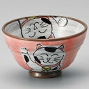 粉引ねこ(赤)茶碗 φ11.5×6.5cm 373-268 (5個入) /業務用/新品/小物送料対象商品