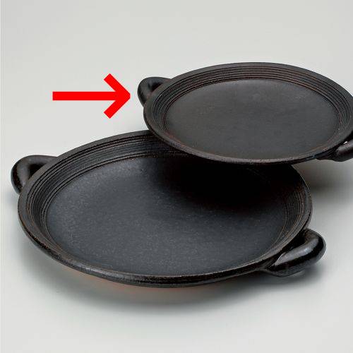 黒陶櫛目7号陶板 26×φ21×4cm 411-138/業務用/新品/小物送料対象商品