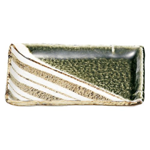 織部ストライプ7.0長角皿20.3...