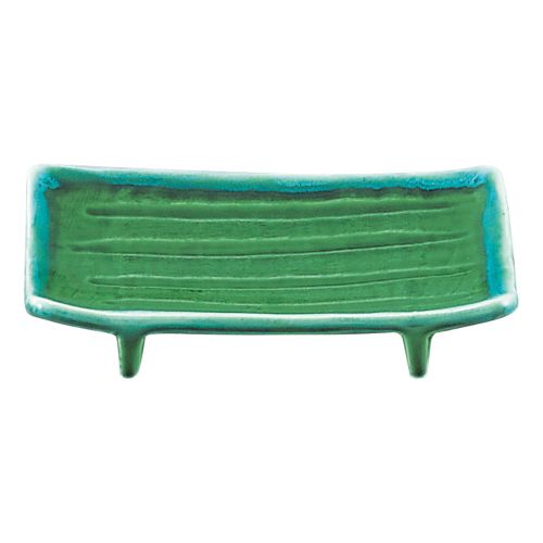 流水織部まな板焼物皿21.5×15...