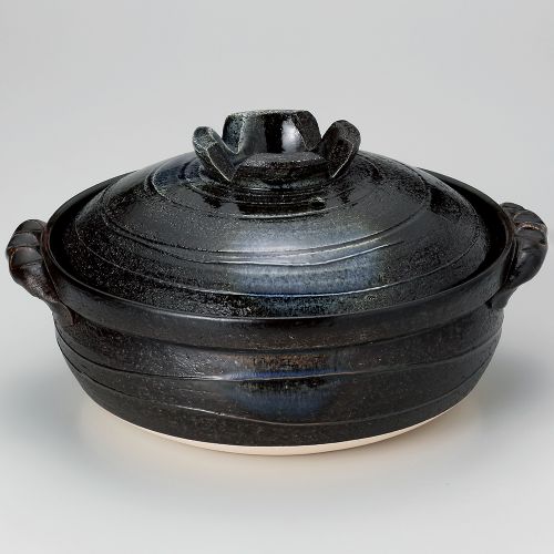 藍ロマン7号IH鍋(プレート付) 25.5×φ22×13.5cm(1200cc)(身8cm) 404-478/業務用/新品/小物送料対象商品