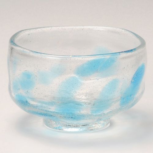 吹ガラス抹茶碗ライトブルー φ11×7cm 392-068/業務用/新品/小物送料対象商品