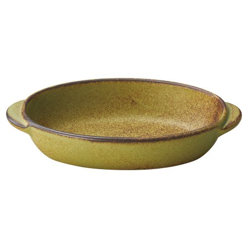耐熱グラタンよもぎ楕円グラタン(小) 18.7×11×3.6cm(330cc) 601-238/業務用/新品/小物送料対象商品