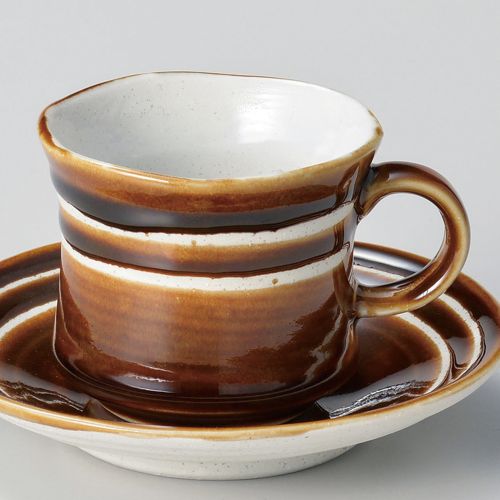 アメ釉ラインコーヒー碗 (碗のみ)φ8.3×7cm(200cc) 610-258 (5個入) /業務用/新品/小物送料対象商品