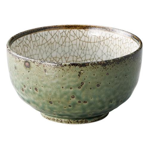 Ramen Bowls - 503-E073 うず刷毛貫入 うぐいす 4.1多用丼 φ12.8×7(cm)/業務用/新品/小物送料対象商品