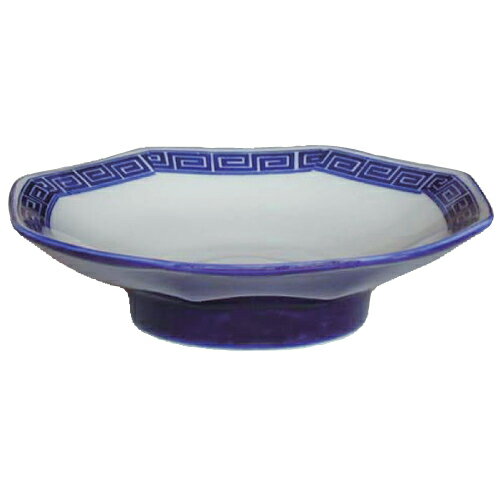 ラーメン丼 ルリ雷門 八角6寸高台皿 10枚入 /業務用/新品/送料無料