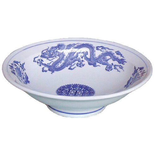 ラーメン丼 染付竜華 丸7寸高台皿 10枚入 /業務用/新品/送料無料