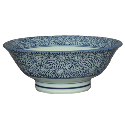 【ラーメン丼 タコ唐草青 7寸反高台丼 10個入 】/業務用/新品/送料無料