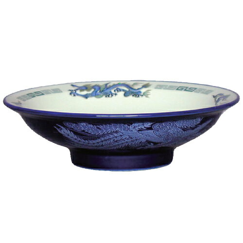 【ラーメン丼 ルリ白竜 丸7寸高台皿 10枚入 】/業務用/新品/送料無料