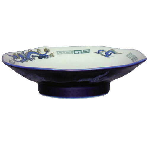 【ラーメン丼 ルリ白竜 八角6寸高台皿 10枚入 】/業務用/新品/送料無料