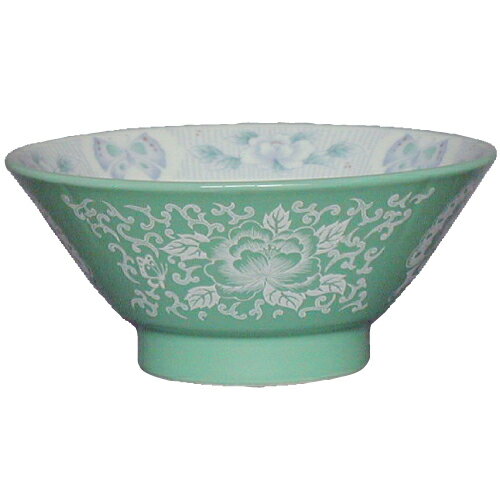 【ラーメン丼 ヒスイ花蝶 切立高台6.3寸丼 10個入 】/業務用/新品/送料無料