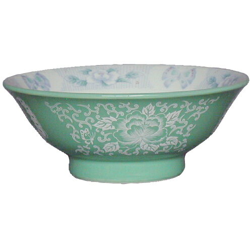 【ラーメン丼 ヒスイ花蝶 7寸反高台丼 10個入 】/業務用/新品/送料無料