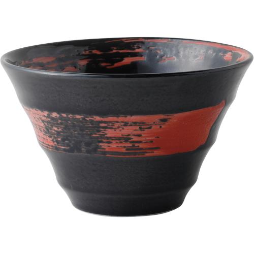 03421100 黒釉赤渦 渦小丼 14×8.7cm 容量:570cc/業務用/新品/小物送料対象商品