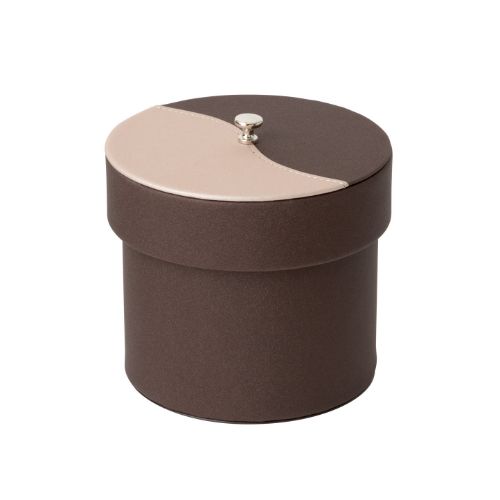 トイレットペーパーケース (丸型)筒状 蓋付き MM-U/ブラウン&ベージュ/業務用/新品/小物送料対象商品