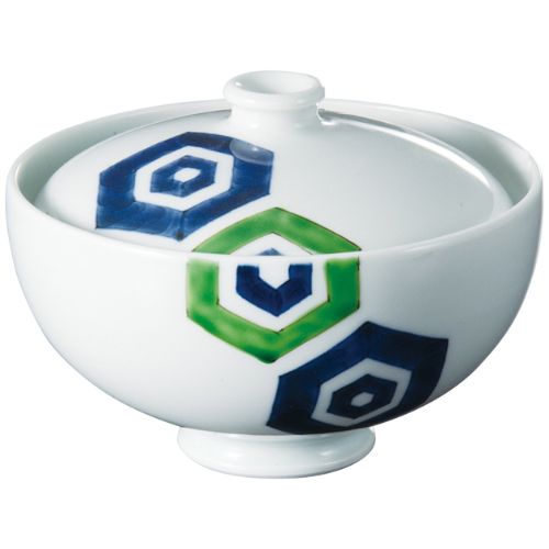 有田焼 染錦プラチナ亀甲モダン蓋物/業務用/新品/小物送料対象商品