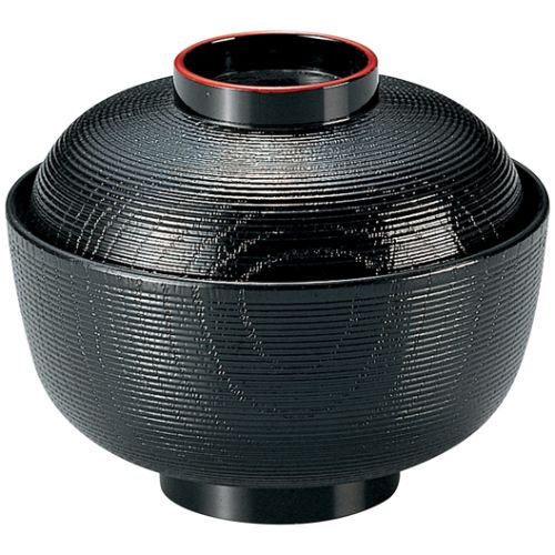 4寸千筋ケヤキ吸物椀 黒天朱/業務用/新品/小物送料対象商品