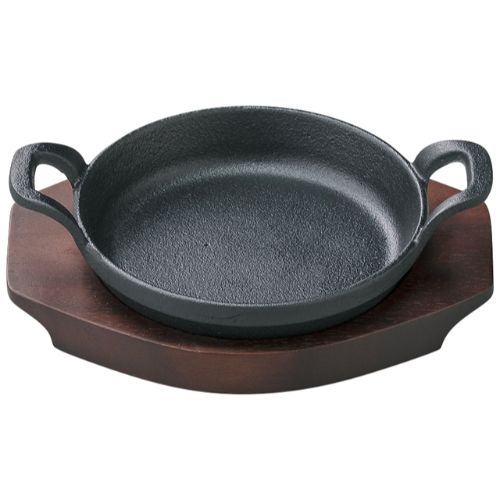 取っ手付丸型ステーキ鉄皿21cm/業務用/新品/小物送料対象商品