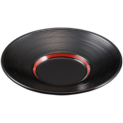 4寸新千筋茶托 黒内朱ライン/業務用/新品/小物送料対象商品