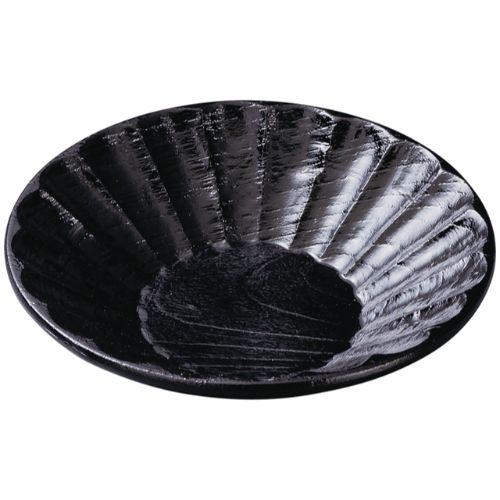 4寸菊ノミ彫茶托 黒/業務用/新品/小物送料対象商品