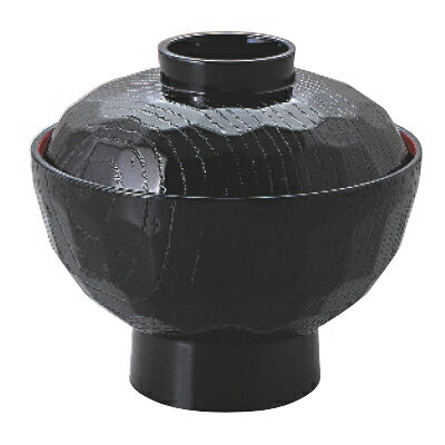 丼 耐熱亀甲丼(中)黒内朱 高さ118 直径:132/業務用/新品/小物送料対象商品