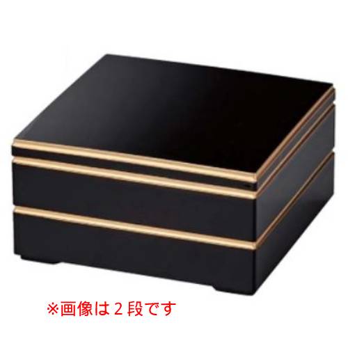 お重箱 9.5寸校倉重 黒渕金 1段 (仕切別売)/業務用/新品/小物送料対象商品