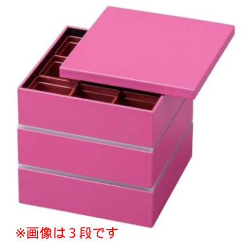 お重箱 6.0寸行楽角重ピンク 2段/業務用/新品/小物送料対象商品