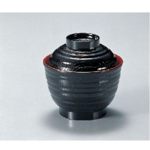 3.5寸乱引木目小吸椀 黒内朱/業務用/新品/小物送料対象商品