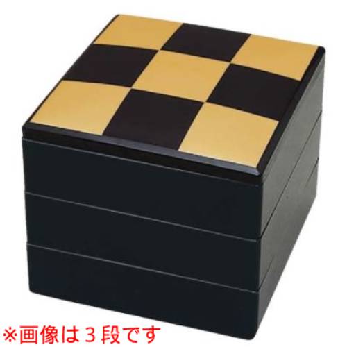 お重箱 7寸 春風重 黒 市松 2段/業務用/新品/小物送料対象商品