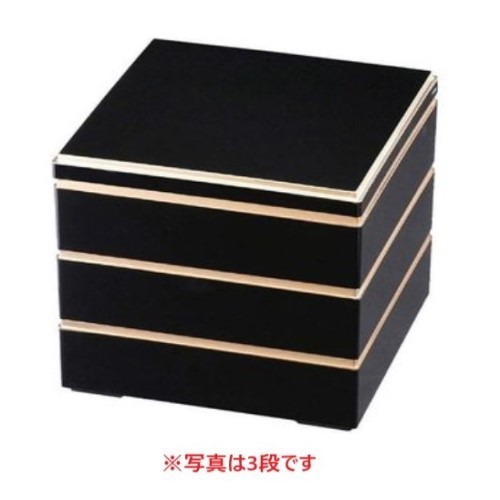 お重箱 6.5寸 大和校倉重 黒渕金 2段/業務用/新品/小物送料対象商品