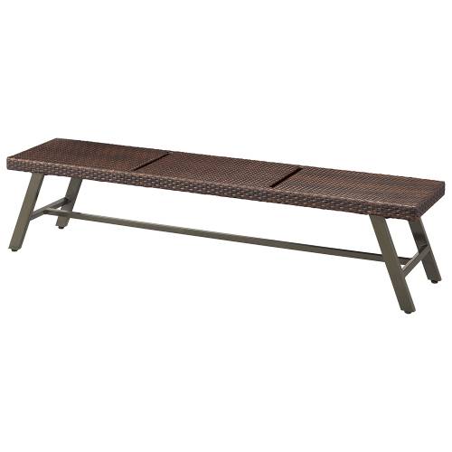 商品情報商品名：ベンチ CORSICA BENCH コルシカベンチ1800 CHERRY(チェリー) 寸法：横幅1800×奥行400×高さ420、座面高さ420材質・素材：主材:アルミ・粉体塗装　座部:ポリエチレン樹脂ピール編み 脚部:アジ...