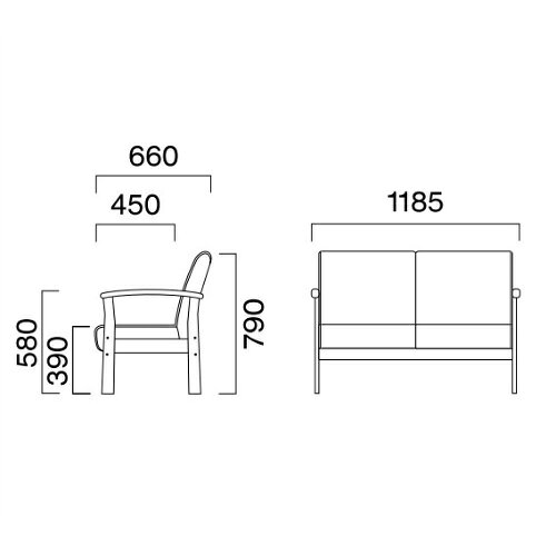 業務用椅子 CRES(クレス) ソファー カームNW 幅1185×奥行660×高さ790(mm) シート高390 肘高580(mm) /業務用/新品/送料無料