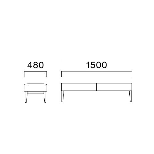 業務用椅子 CRES(クレス) ソファー コルプスASN-A 幅1500×奥行480×高さ400(mm) /業務用/新品/送料無料 [2]