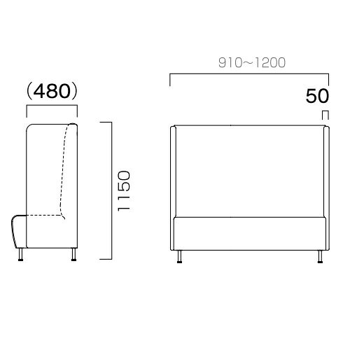 業務用椅子 CRES(クレス) マルトルOM-2-B 幅910～1200×奥行620×高さ1150(mm) シート高430(mm) /業務用/新品/送料無料 [2]