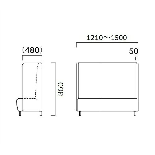 業務用椅子 CRES(クレス) マルトルOM-3-A 幅1210～1500×奥行620×高さ860(mm) シート高430(mm) /業務用/新品/送料無料 [2]