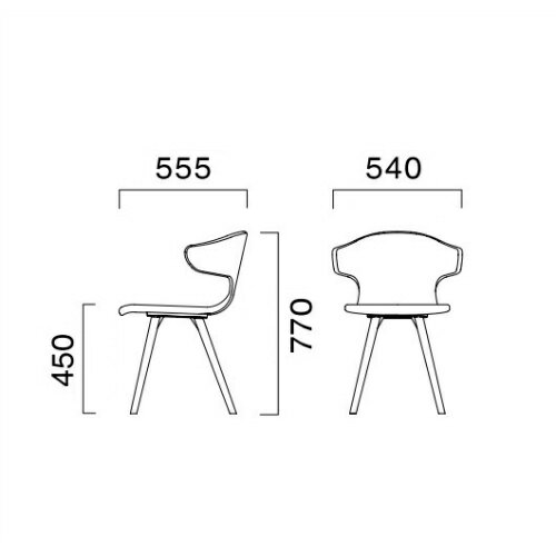業務用椅子 CRES(クレス) 洋風イス パンセW-2 幅540×奥行555×高さ770(mm) シート高450(mm)/業務用/新品/送料無料 [2]