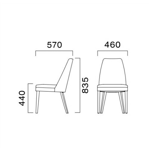 業務用椅子 CRES(クレス) 洋風イス カリラB 幅460×奥行570×高さ835(mm) シート高440(mm)/業務用/新品/送料無料 [2]