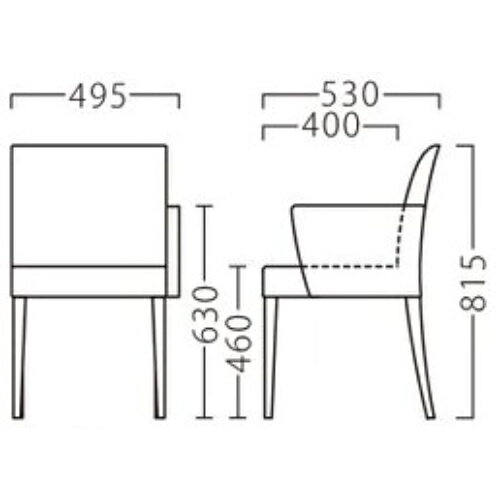 業務用椅子【プロシード】リーブル左アームイス2B-BR 11569-A 幅495×奥行530×高さ815 シート高460(mm)/業務用/新品/送料無料
